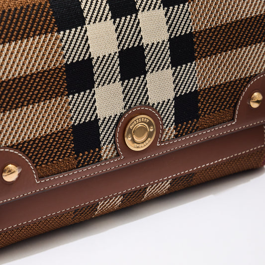 Burberry - Note Medium Checked Crossbody Bag