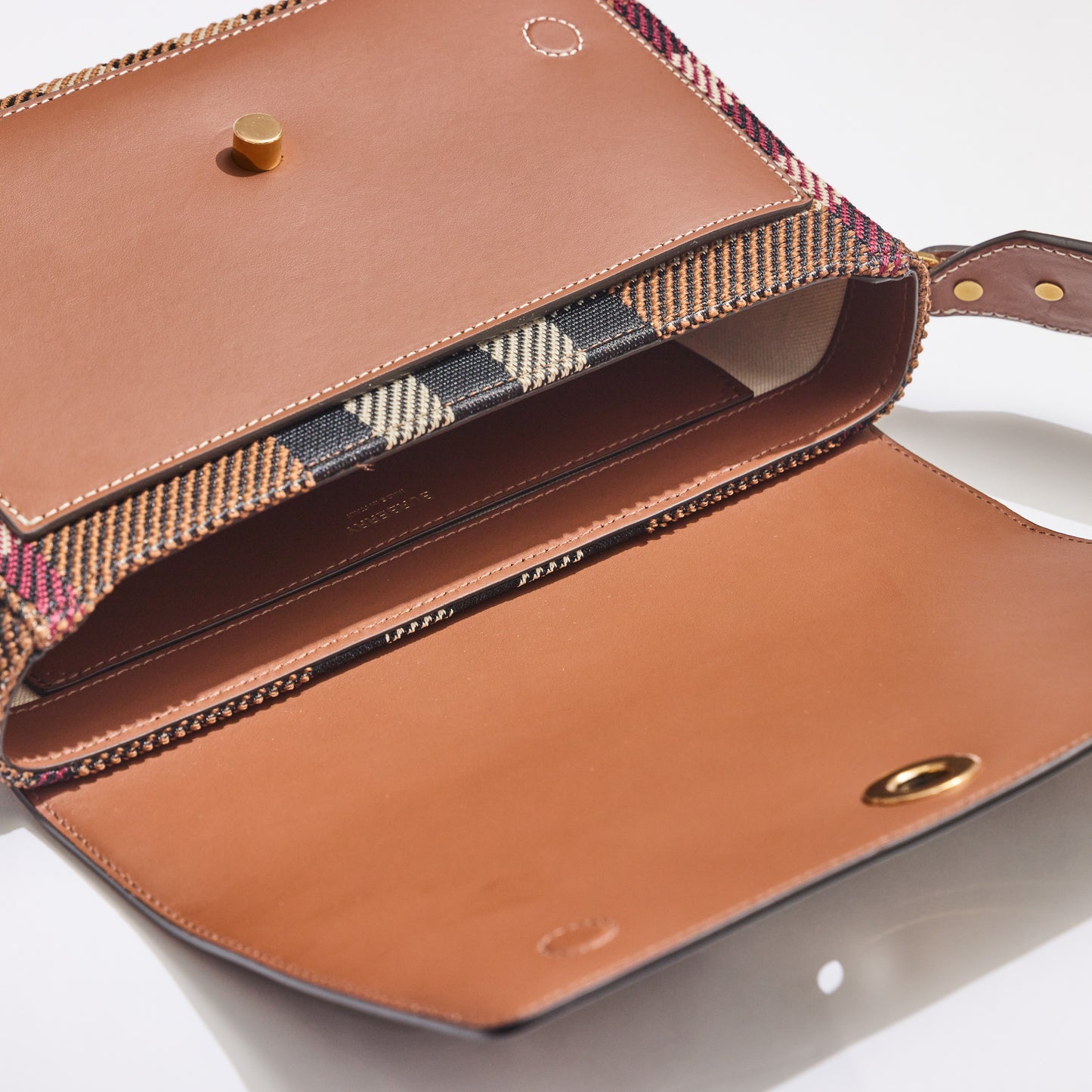 Burberry - Note Medium Checked Crossbody Bag