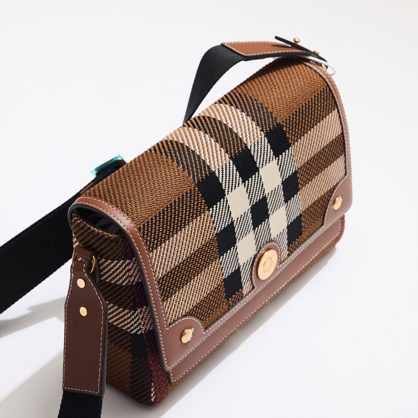 Burberry - Note Medium Checked Crossbody Bag