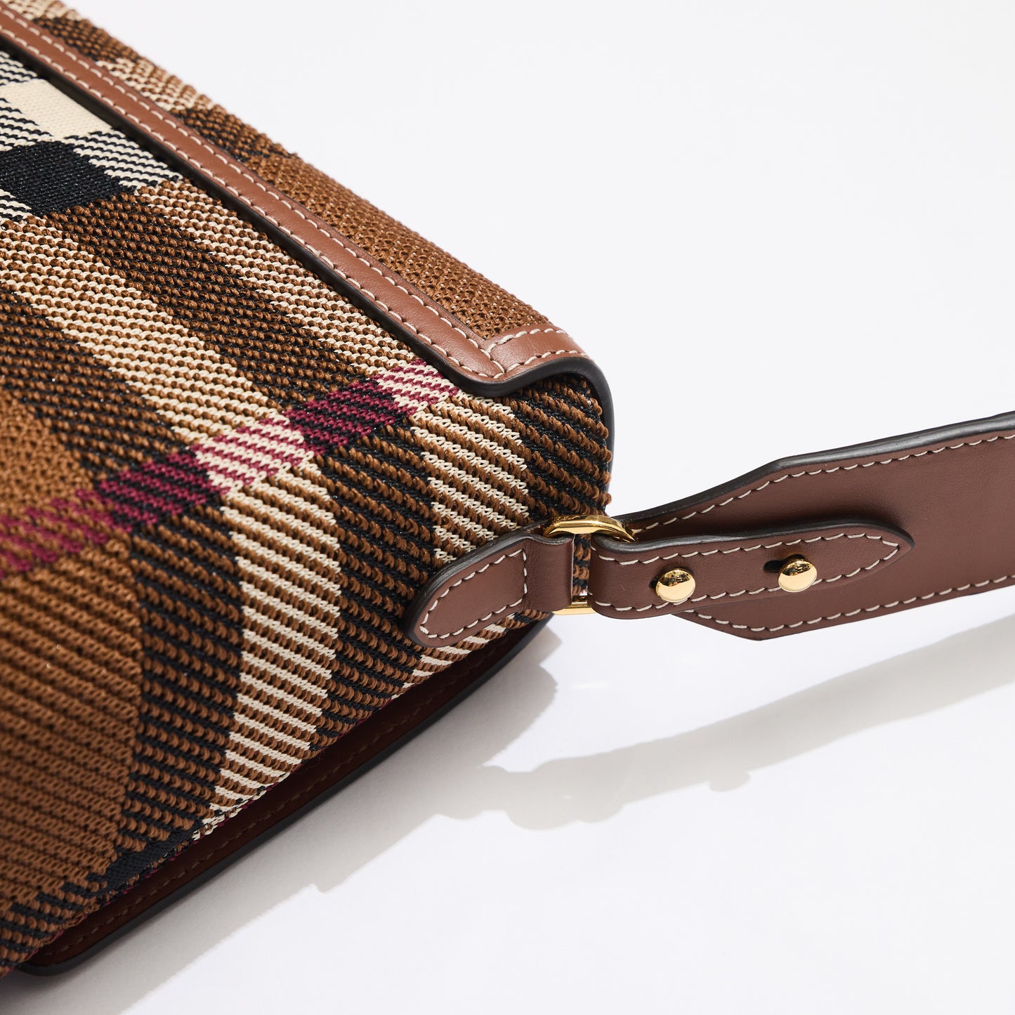 Burberry - Note Medium Checked Crossbody Bag