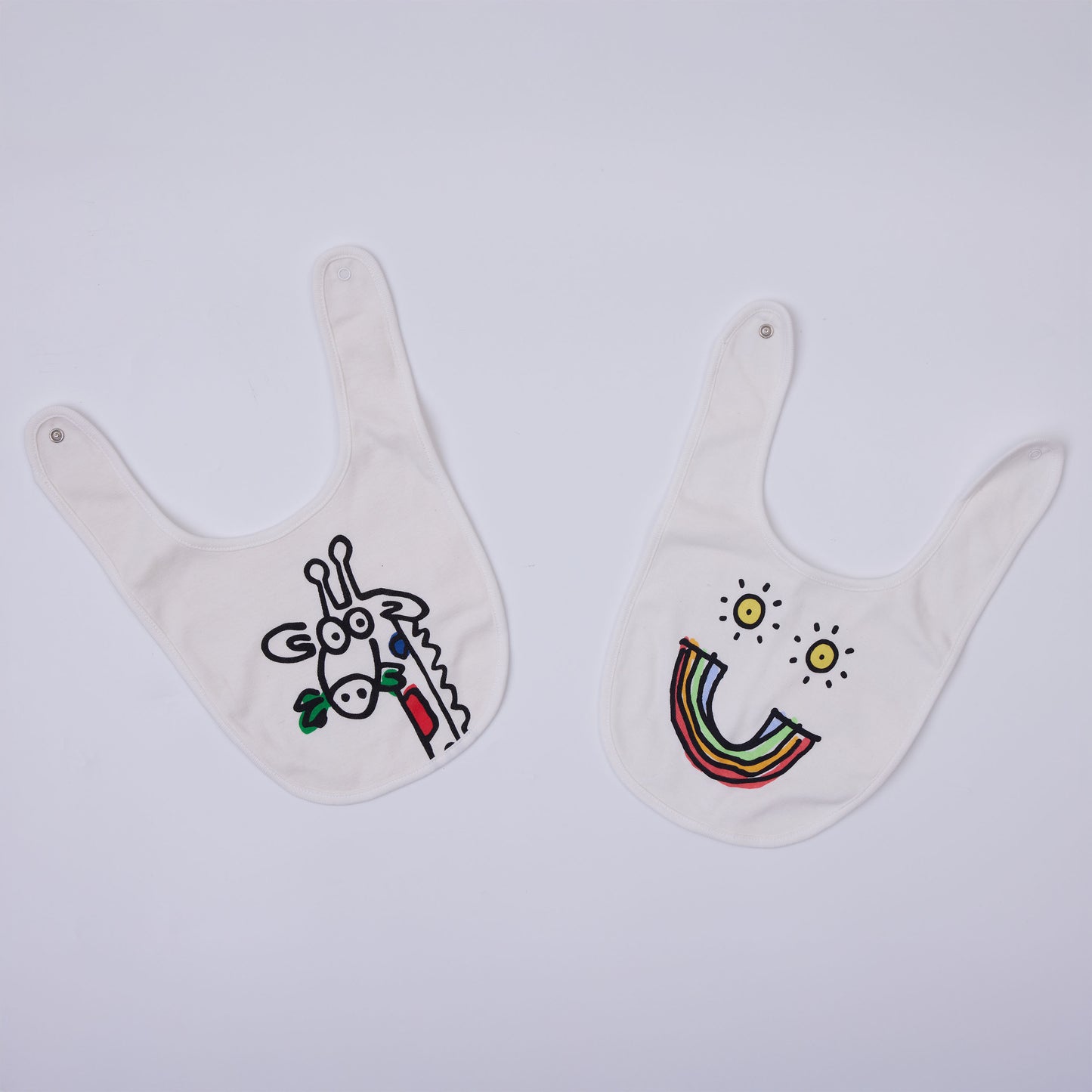 Stella Mccartney Kids 長頸鹿圖案印花圍兜 (2件裝)