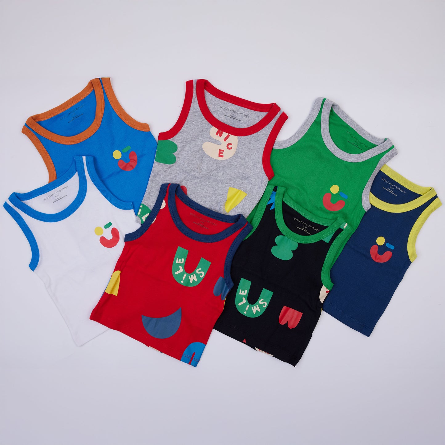 Stella Mccartney Kids 笑臉印花背心 (7件装）
